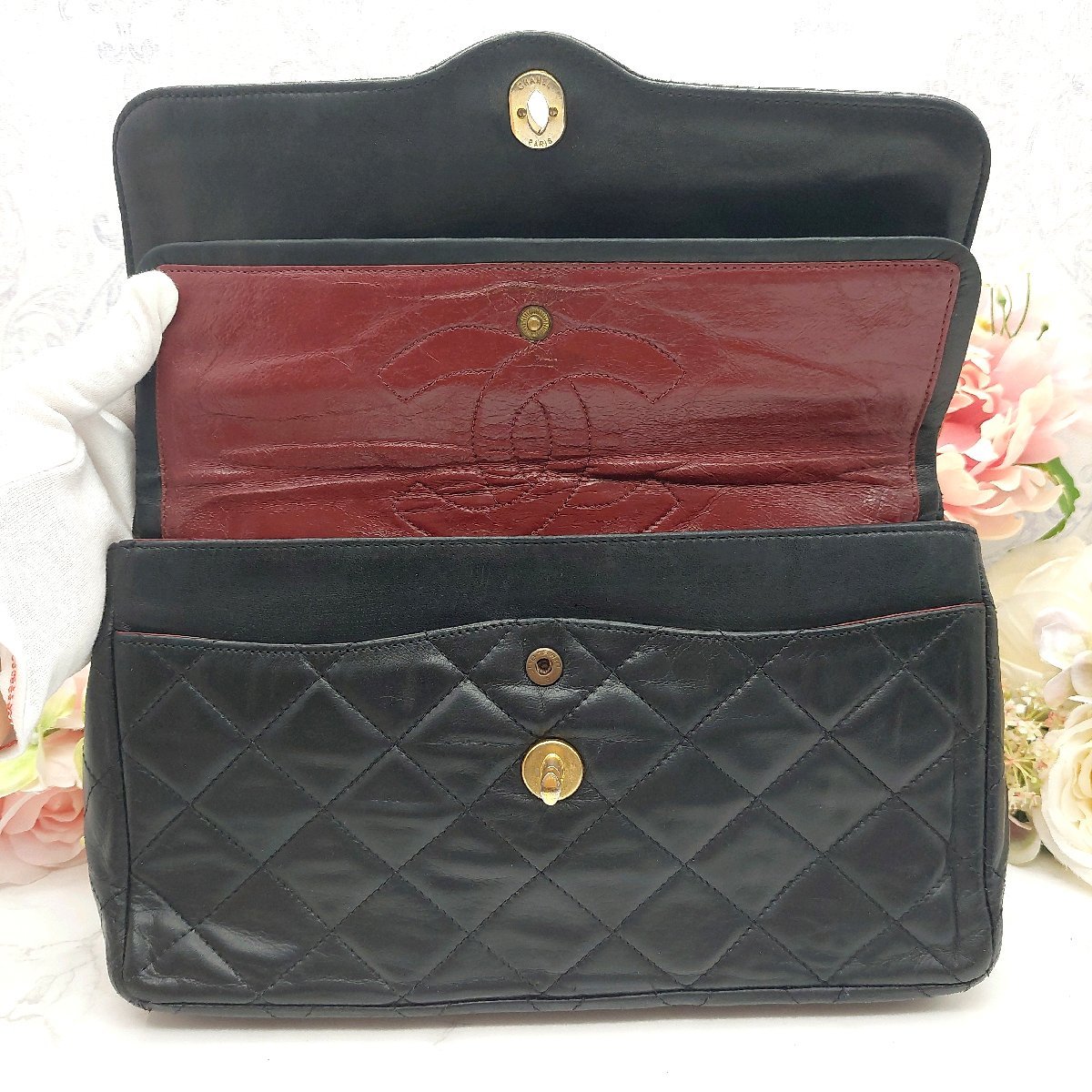 1円スタート 美品 シャネル CHANEL パリ限定 マトラッセ ダブル