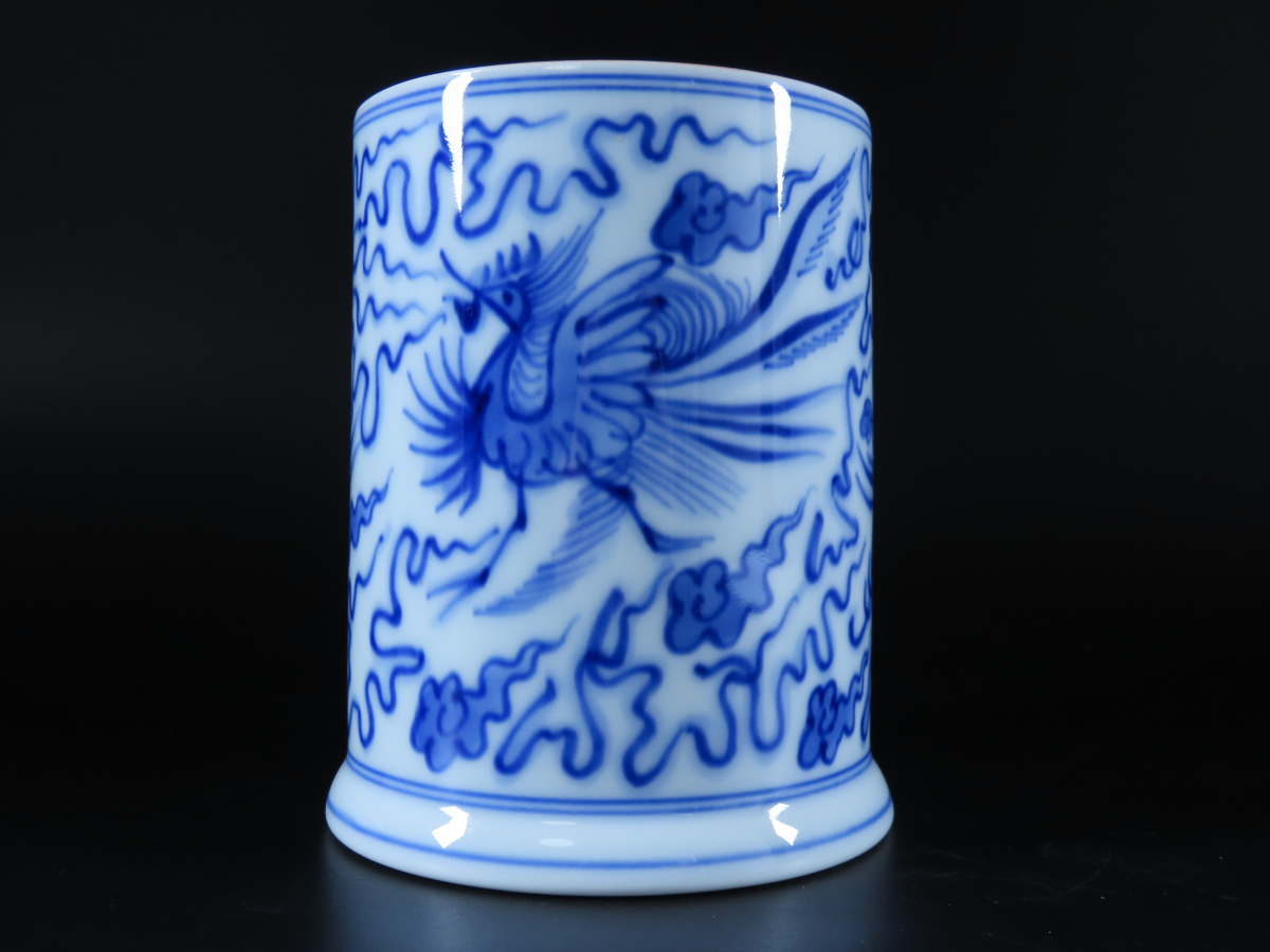 宮内庁御用達 十四代 辻常陸 染付鳳凰文 香合 23407 幻の極