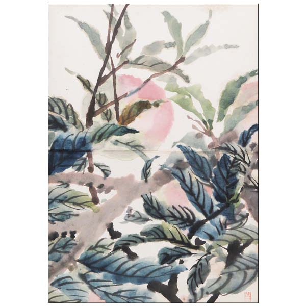 絵画館 文化勲章 藤島武二「桃」画集掲載・鑑定証付☆35～45万