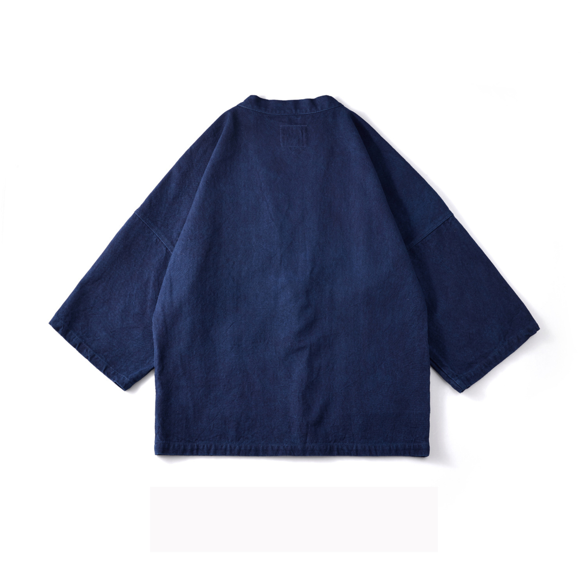 職人手作り 藍染 カバーオール 半纏 褞袍 綿&麻 ワークジャケット ゆったり 大きいサイズ 13OZ 天然藍 インディゴ 薄手 2XL