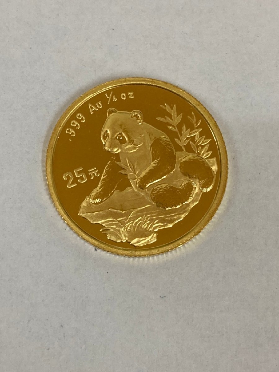 送料無料】中国 1998年 パンダ金貨 25元 1/4oz 純金 金貨 PL0205 