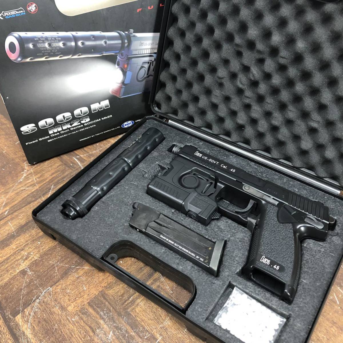 東京マルイSOCOM Mk23｜固定スライドガン｜ガンケース収納フルセット