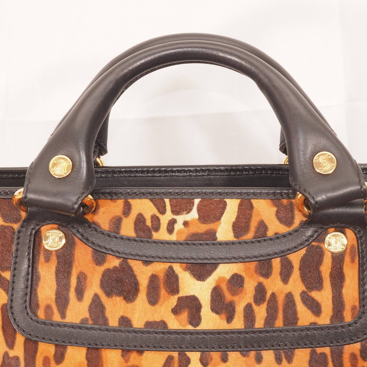 セリーヌ ブギー バック CELINE PARIS ハラコ レオパード ハンドバッグ 