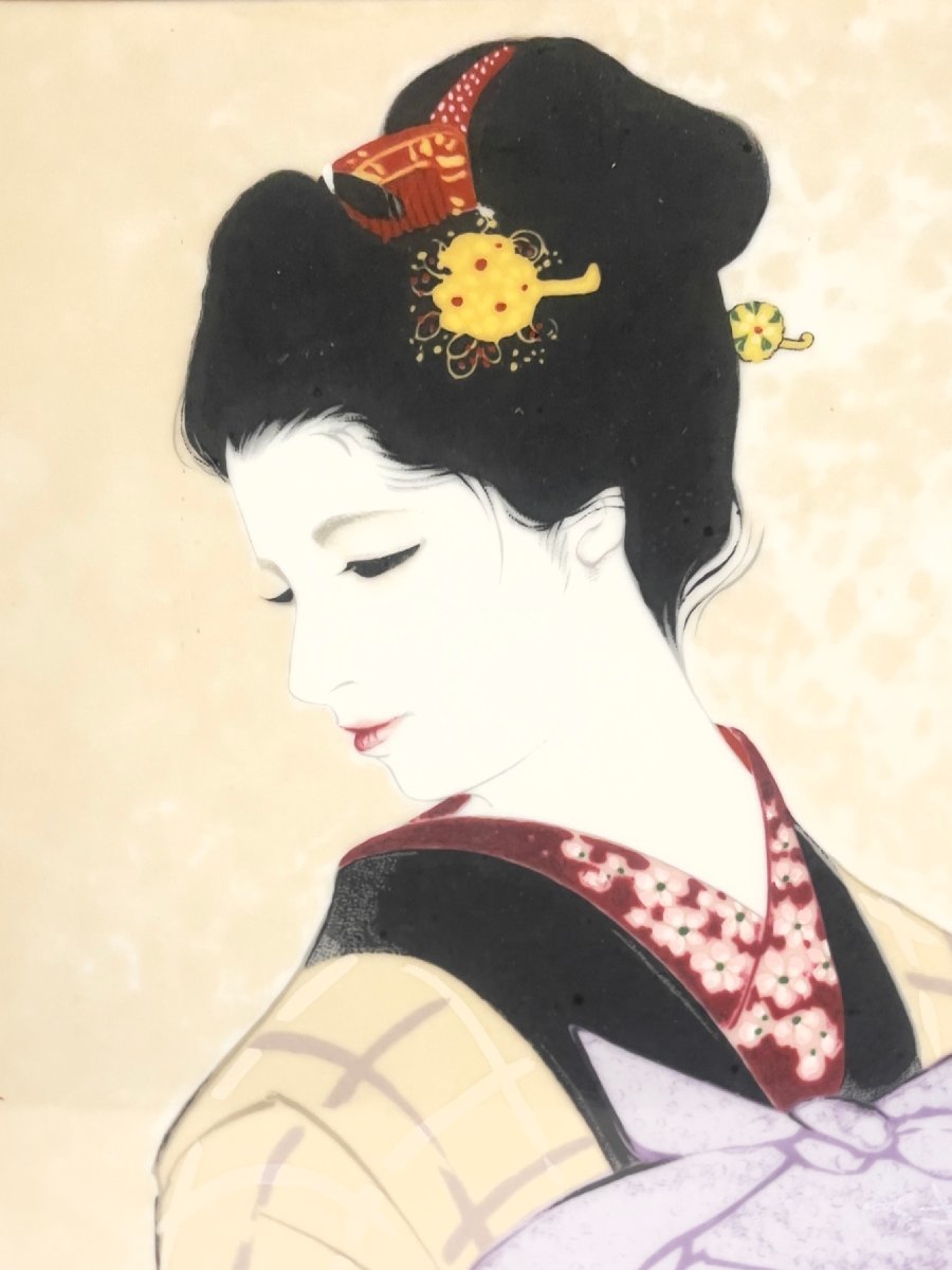 工芸 吉 7796 岩田専太郎 陶板画 美人図 岩田専太郎の世界 4冊付き