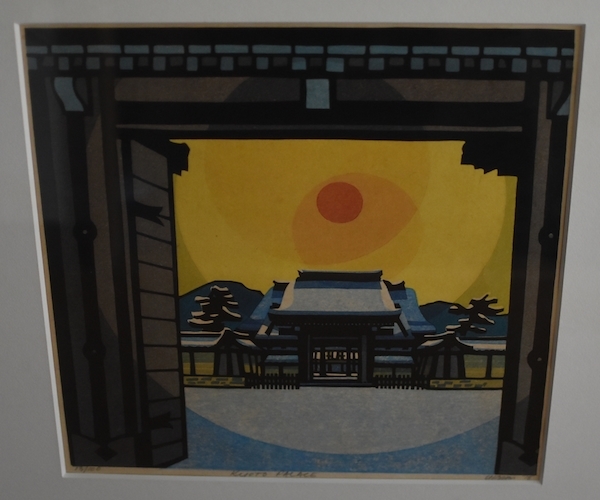 art] クリフトン・カーフ Clifton Karfu 木版画『Kyoto Palace』 / 100
