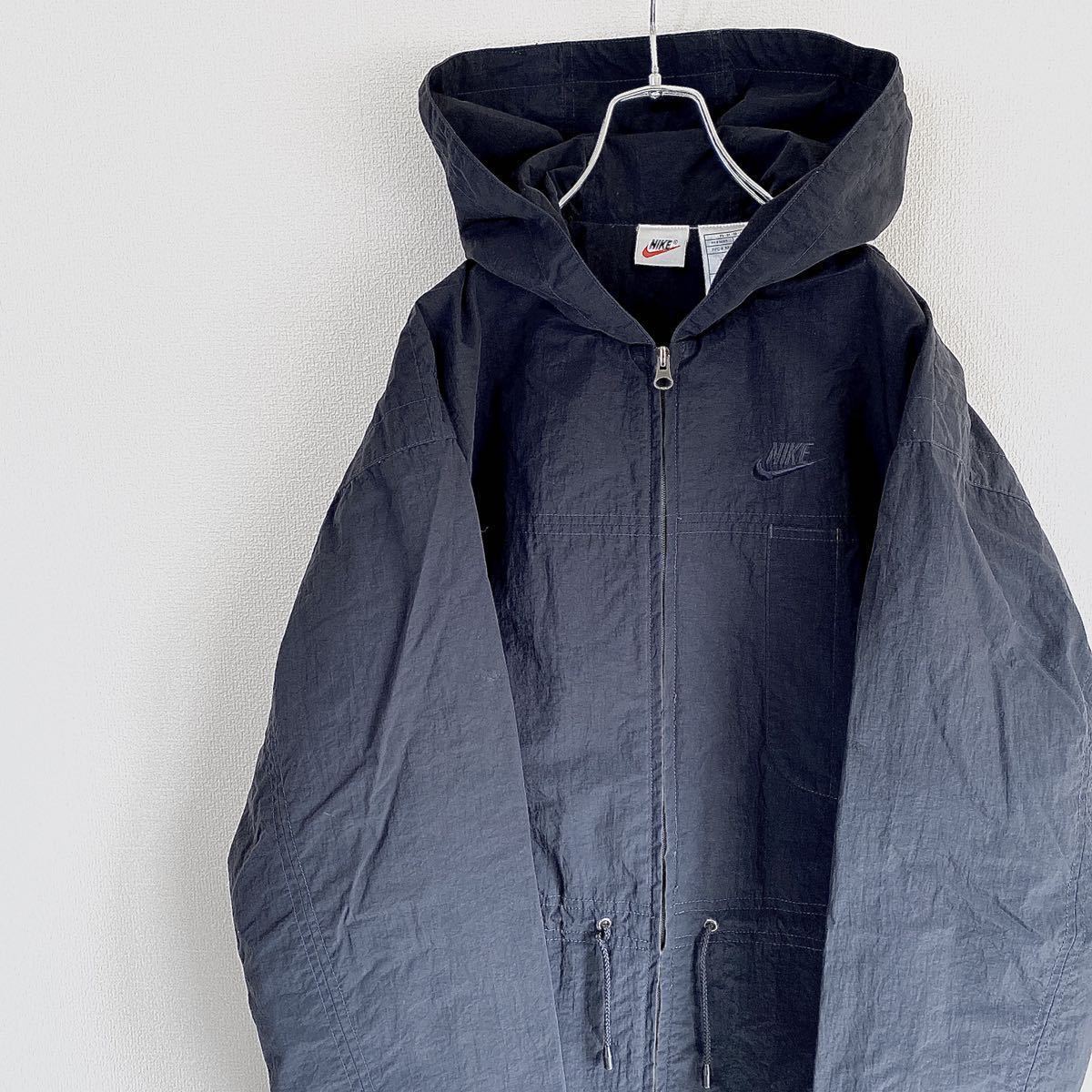 90s NIKE ナイロンジャケット ワンポイント刺繍 コート vintage古着 00s ACG モッズ ナイロンコート fog tech wear ロゴ刺繍 フーディ NIKE ナイキ ナイロンジャケット 90年代ヴィンテージ HTK5363 メンズM