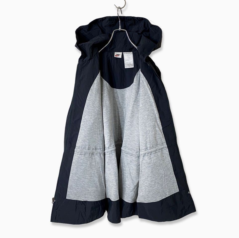 90s NIKE ナイロンジャケット ワンポイント刺繍 コート vintage古着 00s ACG モッズ ナイロンコート fog tech wear ロゴ刺繍 フーディ NIKE ナイキ ナイロンジャケット 90年代ヴィンテージ HTK5363 メンズM