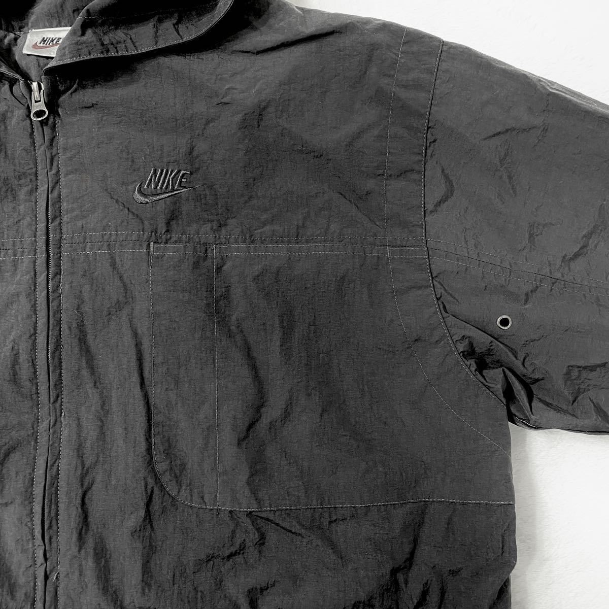 90s NIKE ナイロンジャケット ワンポイント刺繍 コート vintage古着 00s ACG モッズ ナイロンコート fog tech wear ロゴ刺繍 フーディ NIKE ナイキ ナイロンジャケット 90年代ヴィンテージ HTK5363 メンズM