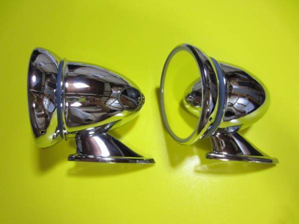 ミニに最適 砲弾型 クロムメッキ フェンダーミラー 99XA1 XN12A