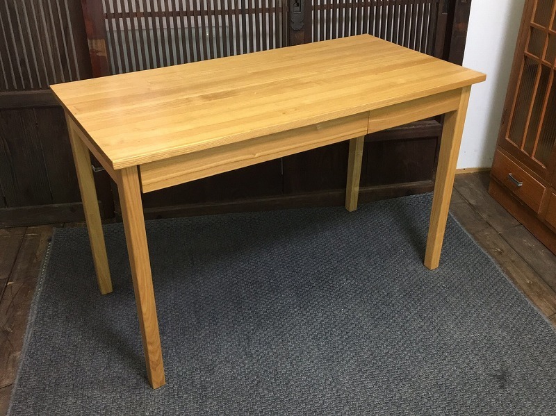 無印良品 学習机 タモ材デスク タモ材 デスク 木製机 引き出し付 | オーク