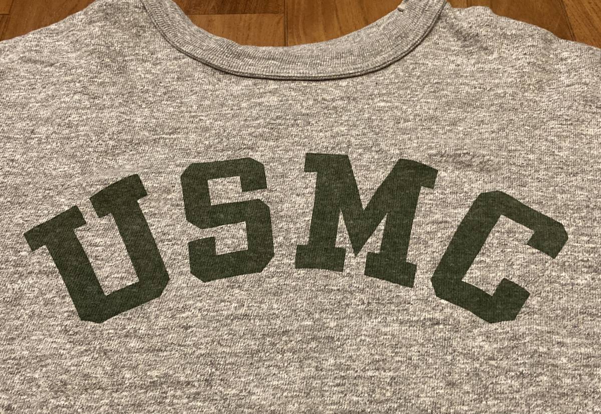 ウエアハウス WAREHOUSE 古着 Tシャツ S 杢グレー ミリタリー USMC 