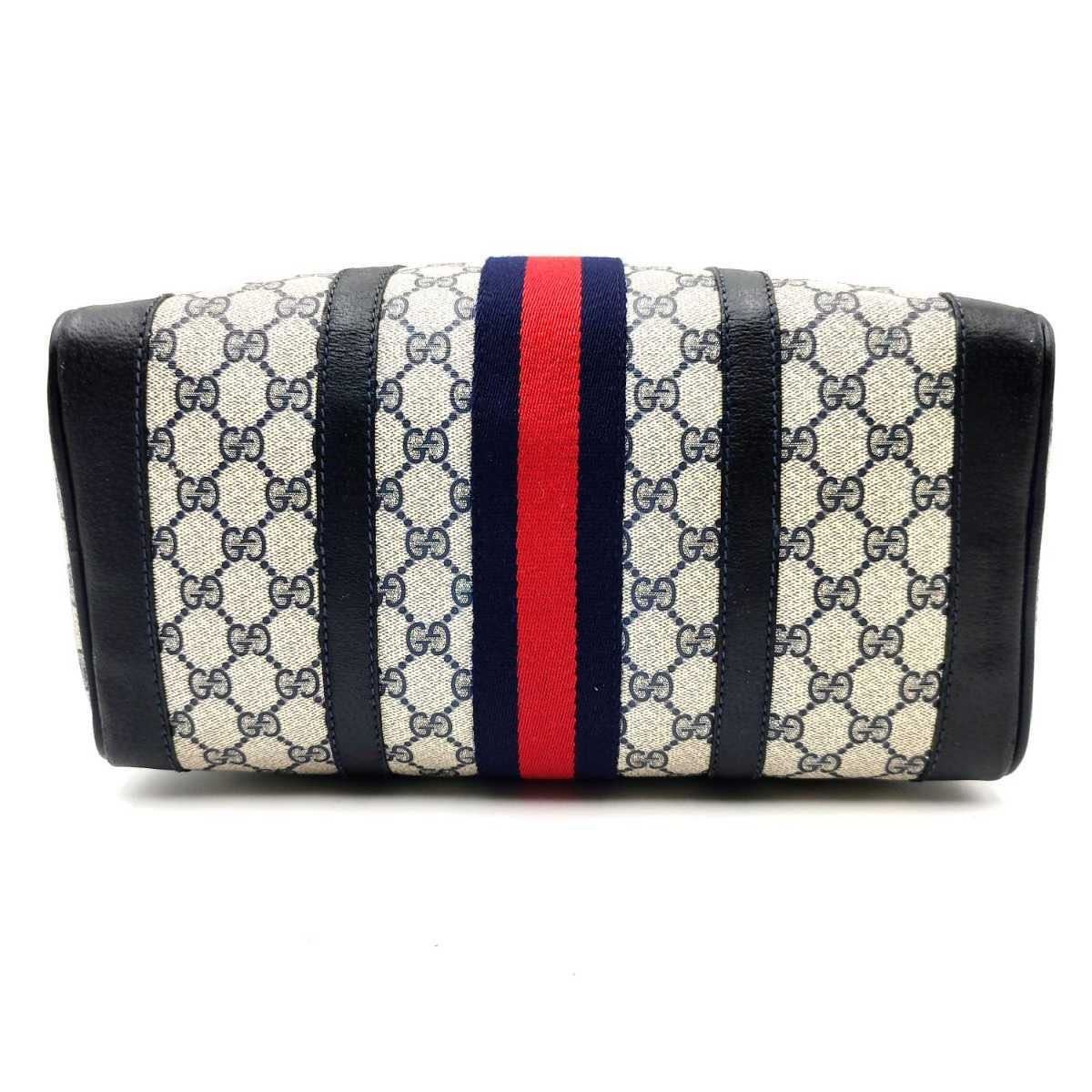 グッチ　オールドグッチ　ボストン　シェリーライン　GG柄　PVC　レザー　鍵付き 1円 □美品□ GUCCI グッチオールドグッチ ヴィンテージ シェリー