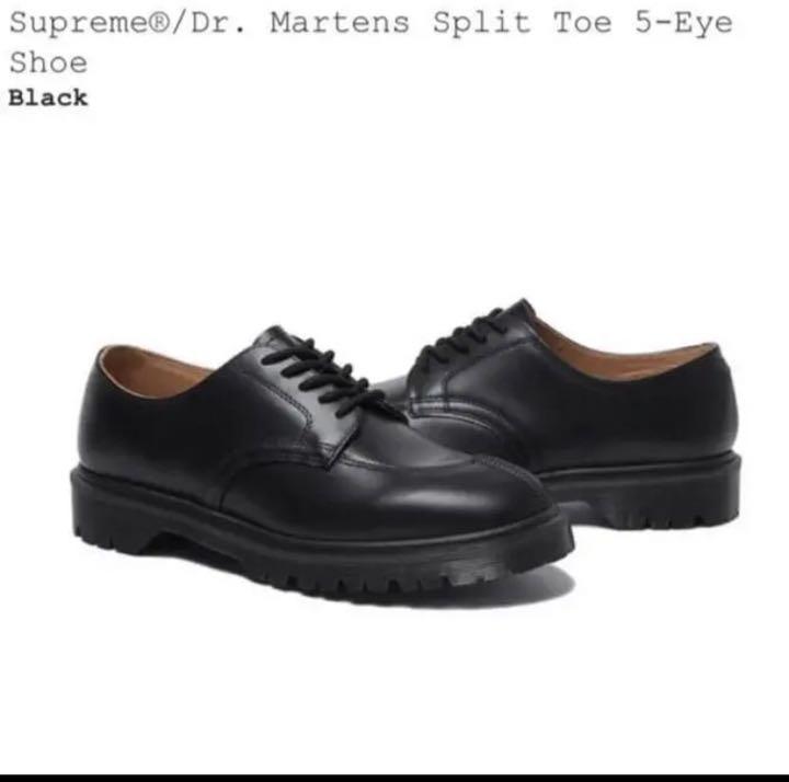 【美品】SUPREME x Dr.Martens／ドクターマーチン／シュプリーム／ SPLIT TOE 5‐EYE SHOE ／Black／29cm／ブーツ／革靴