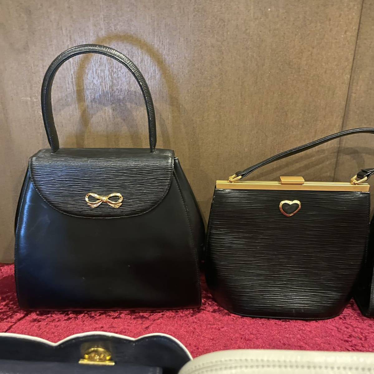1000円〜 HANAE MORI ハナエモリ 森英恵 ゴールド金具 バイカラー 2way 