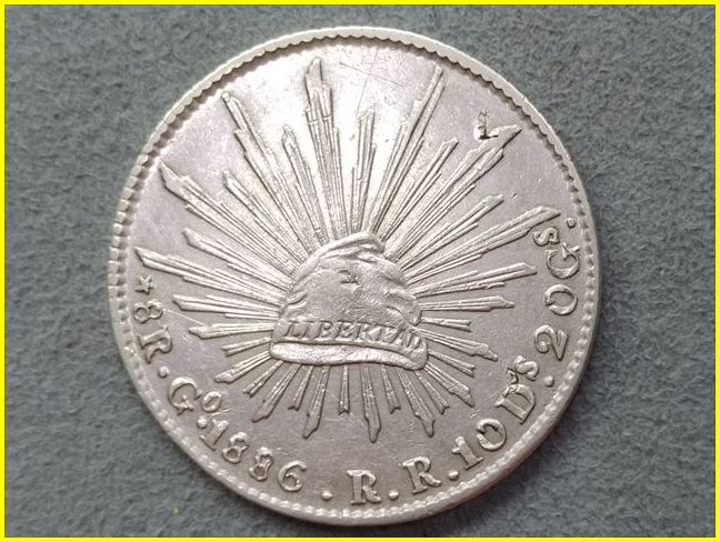 メキシコ 8レアル 銀貨/1886年】 8R 貿易銀/シルバー900/Mexico silver