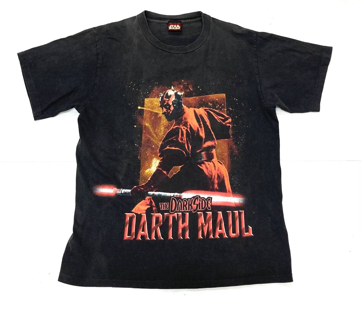 ビンテージ 90s USA製 STAR WARS EPISODE 1 DARTH MAUL Tシャツ L スターウォーズ ダースモール 両面プリント 映画