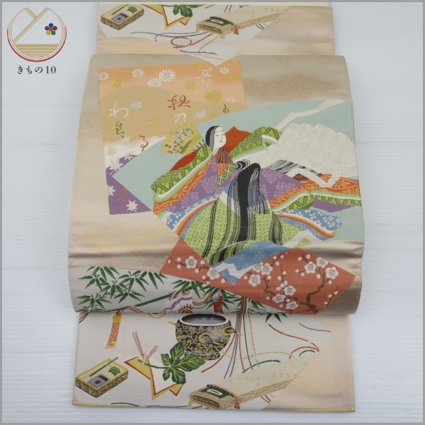 帝王紫 六通柄袋帯 じゅらく謹製 袋帯 じゅらく 花美人着物□京の名門