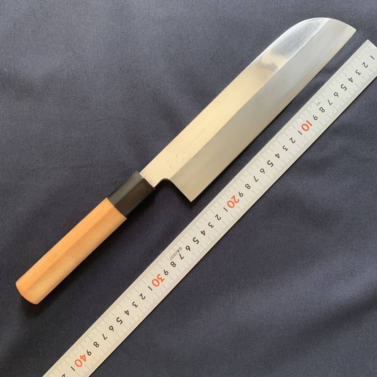 有次 純日本鋼 本焼き 薄刃包丁 8寸 本焼 和包丁 刃紋(薄刃包丁)｜売買 