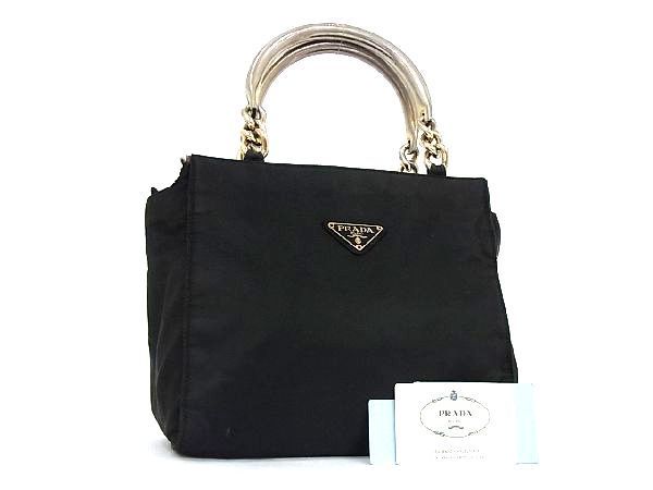  1円 PRADA プラダ B2513 テスートナイロン メタルハンドル ハンドバッグ トートバッグ 手持ちかばん レディース ブラック系 CA2739TU(ハンドバッグ)｜売買されたオークション情報、yahooの商品情報 かばん、バッグ