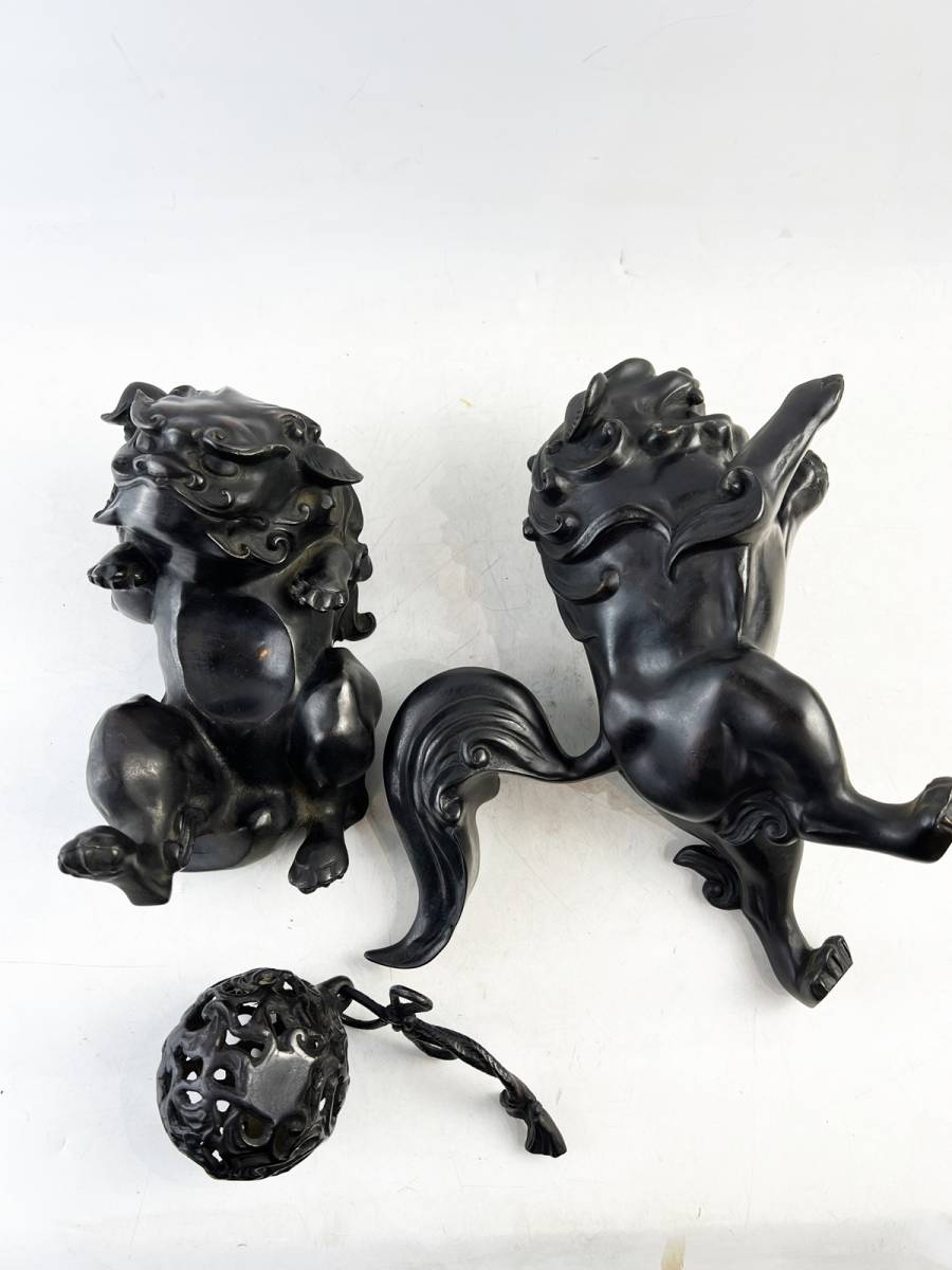 中国美術 古銅 獅子 置物 古玩 V R9983