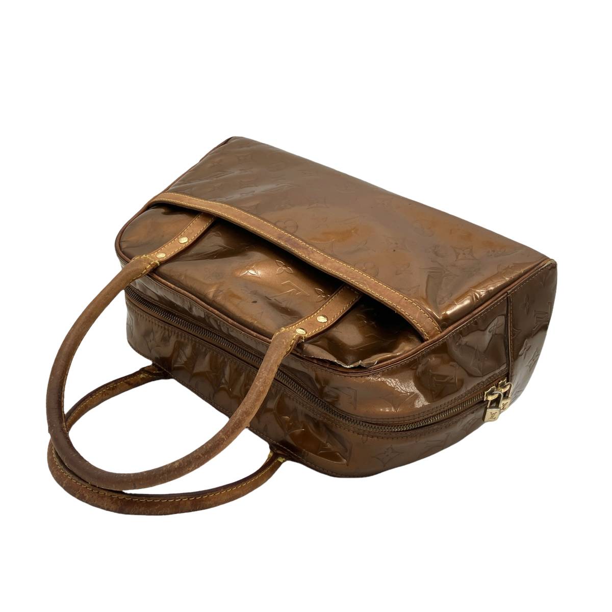 ジャンク ルイヴィトン LOUIS VUITTON ヴェルニ ブロンズ レザー 