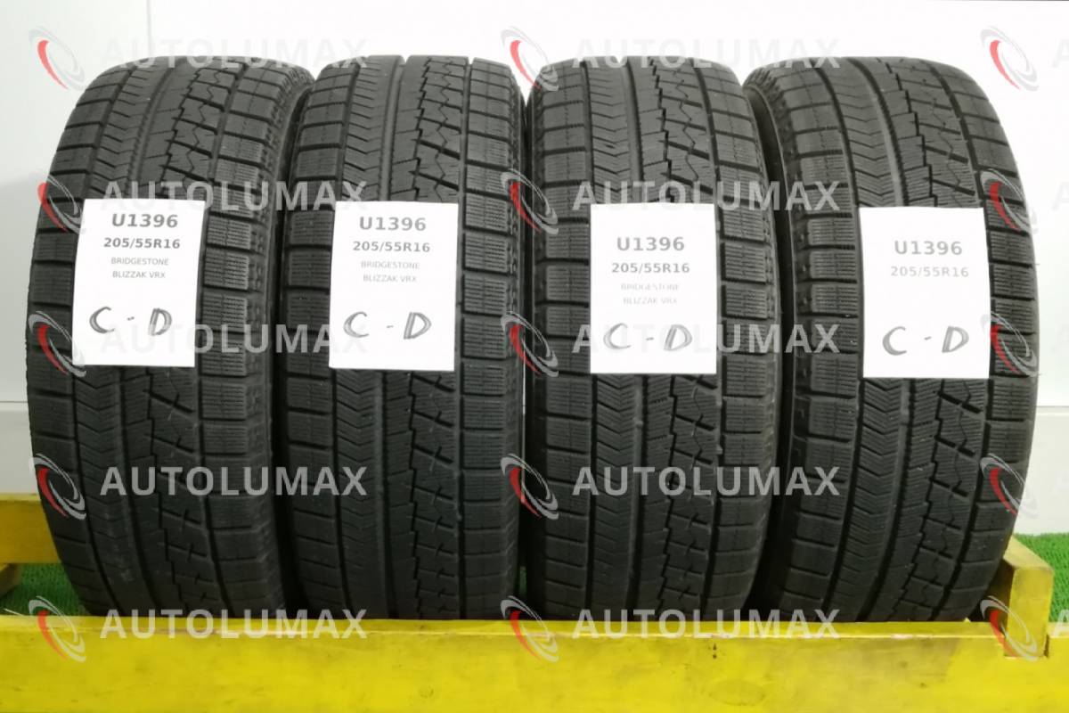  U1396.CD 205/55R16 91Q Bridgestone BLIZZAK VRX スタッドレスタイヤ 4本セット ブリヂストン(中古品)｜売買されたオークション情報、yahooの商品情報をアーカイブ公開 - オークファン 16インチ
