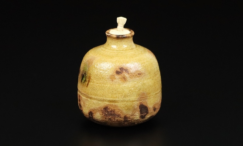 各務周海】秀逸作 黄瀬戸振出 希少品！ 共箱 保証 古作 黄瀬戸輪花皿