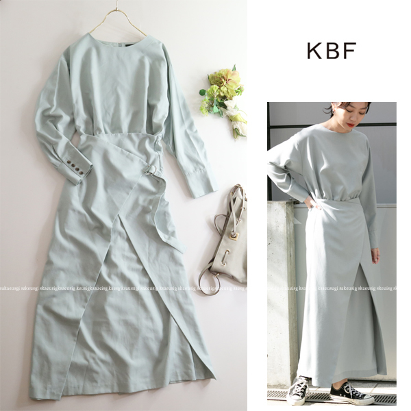 アーバンリサーチケービーエフ KBF ★大人可愛い♪ラップスカートロング丈ワンピース KBF ケービーエフ ロング丈 ◇ ラップスカート ラップライクプリーツ
