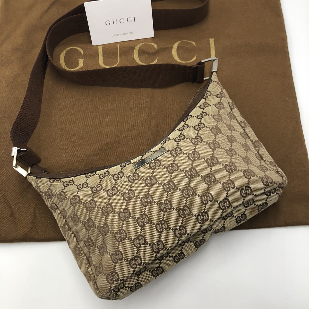 GUCCI □ グッチ 総柄 ロゴ ポーチ モノグラム オールドグッチ