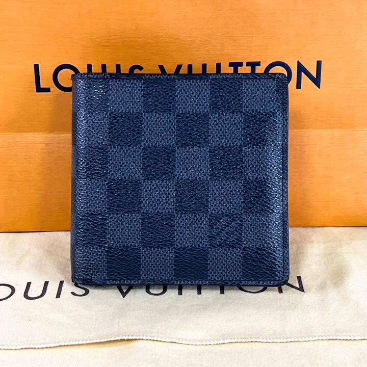 【美品】Vuitton ルイヴィトン 折り財布 ダミエ グラフィット ポルトフォイユ マルコ メンズ N62664 札入れ 1円スタート 1スタ 1円～ ダミエ ルイヴィトン 二つ折り財布 ヨドバシ N62664 ポルトフォイユミュルティプル