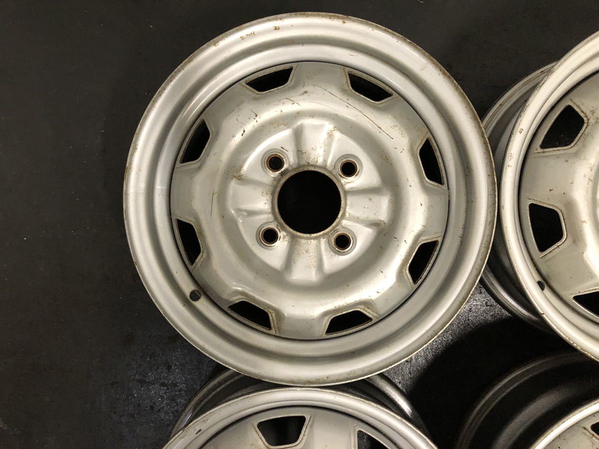 旧車 スチールホイール 114.3mm×4穴 14×5J 中古4本セット