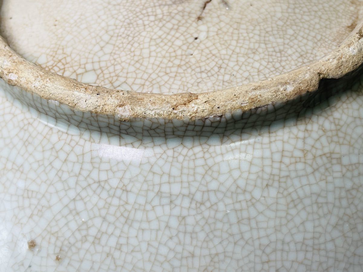 朝鮮古美術 李朝時代 李朝白磁提灯壺 高35.5cm 重8.4kg 木箱附 白磁