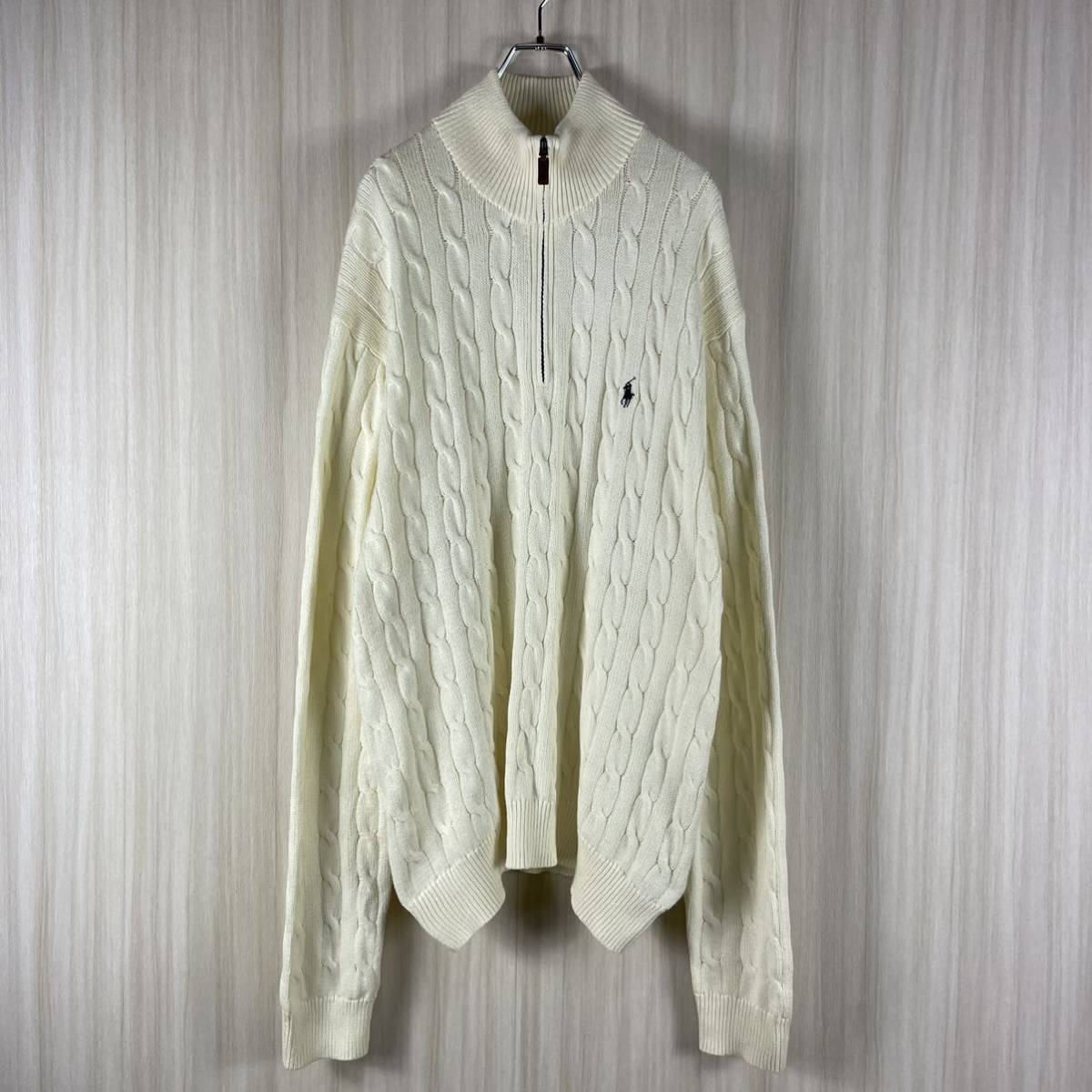 入手困難】90s ポロラルフローレン 刺繍ポニー ハーフジップ ビッグ 