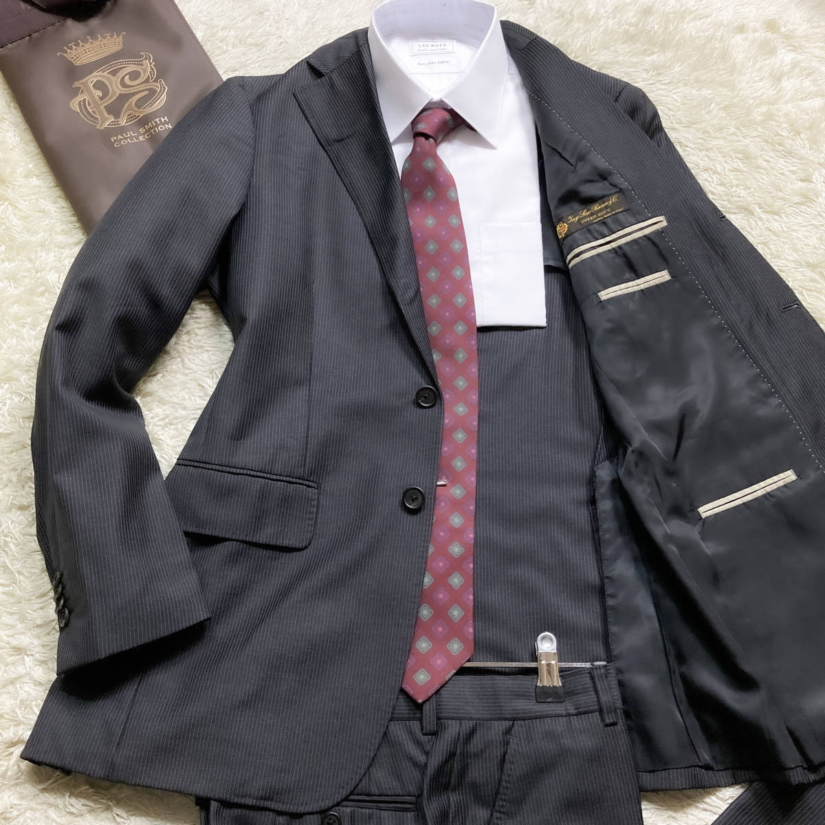 美品 ポールスミス×ロロピアーナ Super120's 2Bスーツ ゼニア ポール