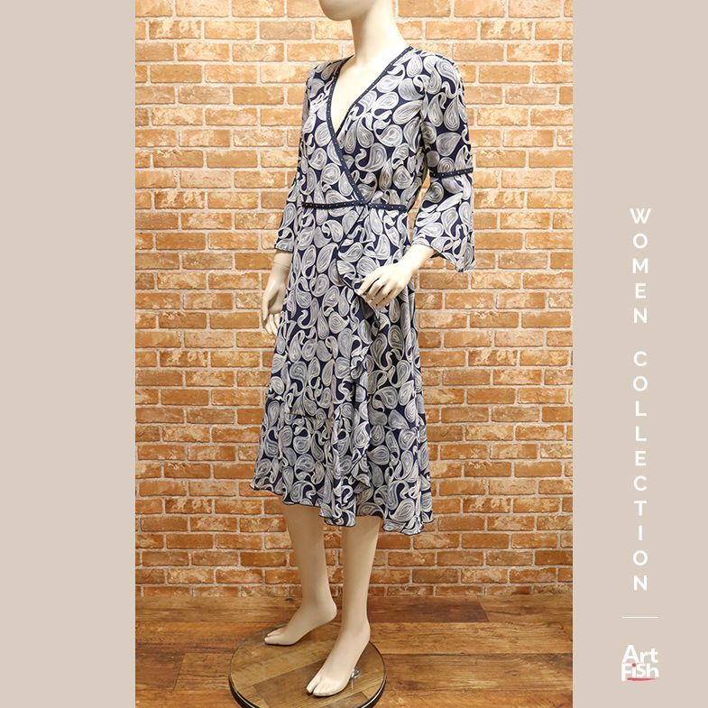 1円/秋冬/MAX＆Co./IT40サイズ/ペイズリー プリント ラップワンピース インポート マックスアンドコー /紺/ネイビー/fz447/(Mサイズ)｜売買されたオークション情報、yahooの商品情報をアーカイブ公 Mサイズ