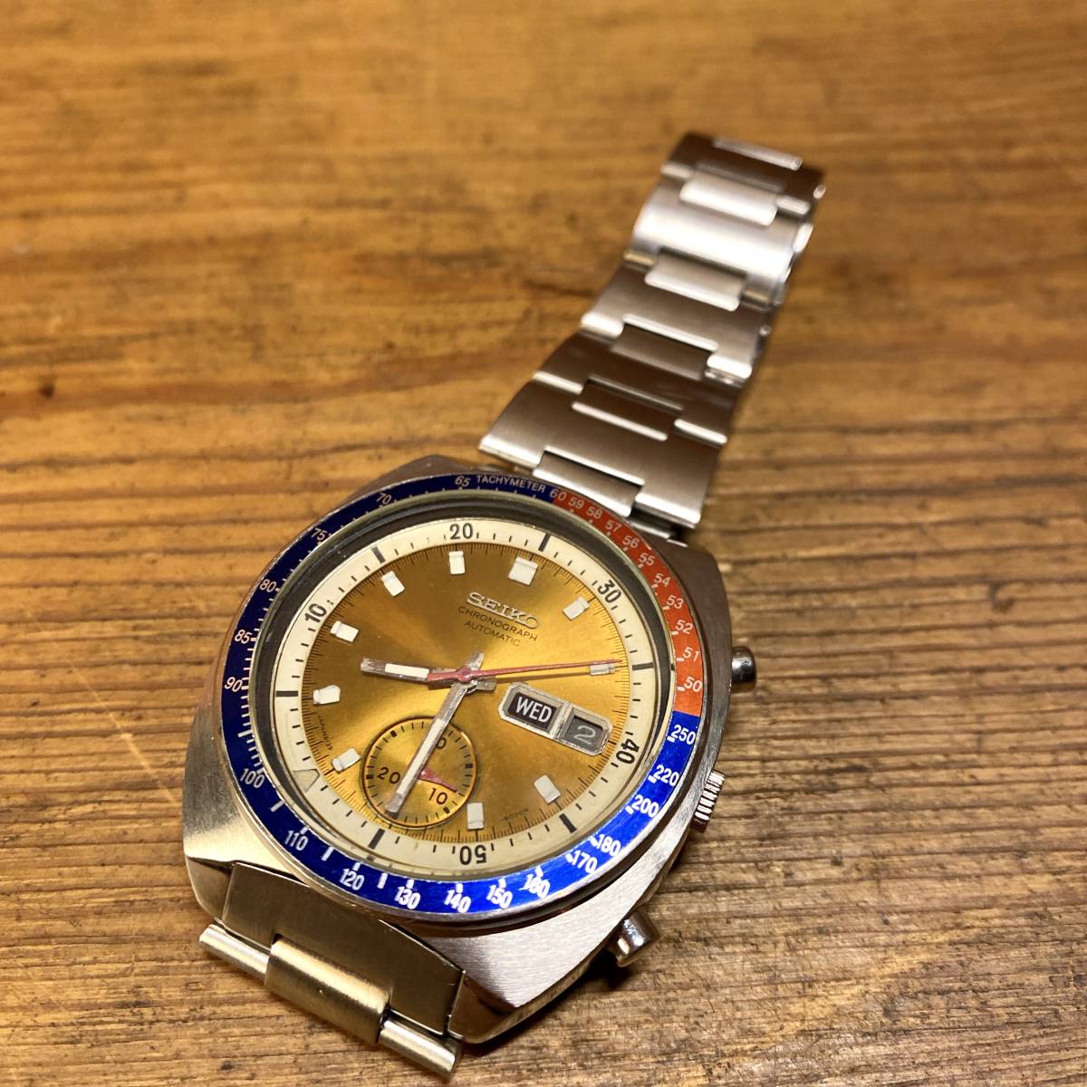 美品】セイコー5スポーツ スピードタイマー ペプシ 6139-6002 クロノ 