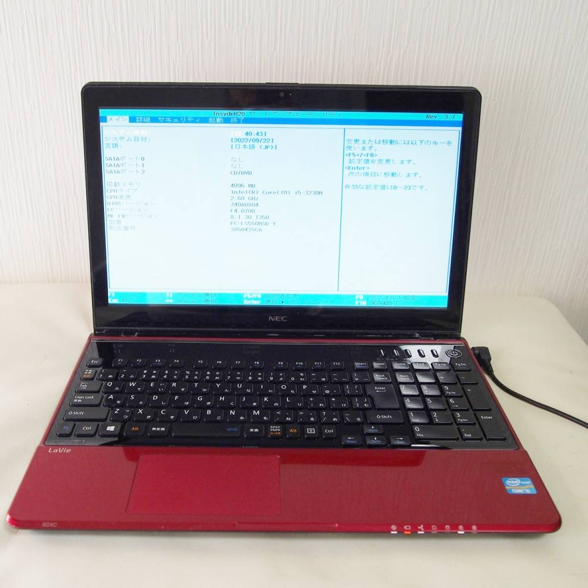 BIOS OK!】ジャンク NEC LS550/M ノートパソコン レッド 赤 PC NEC