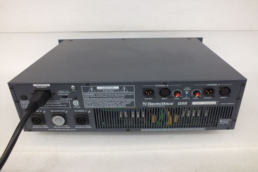 Amplifier Q66 Electro-Voice Power Voice パワーアンプ EV Electro 愛 