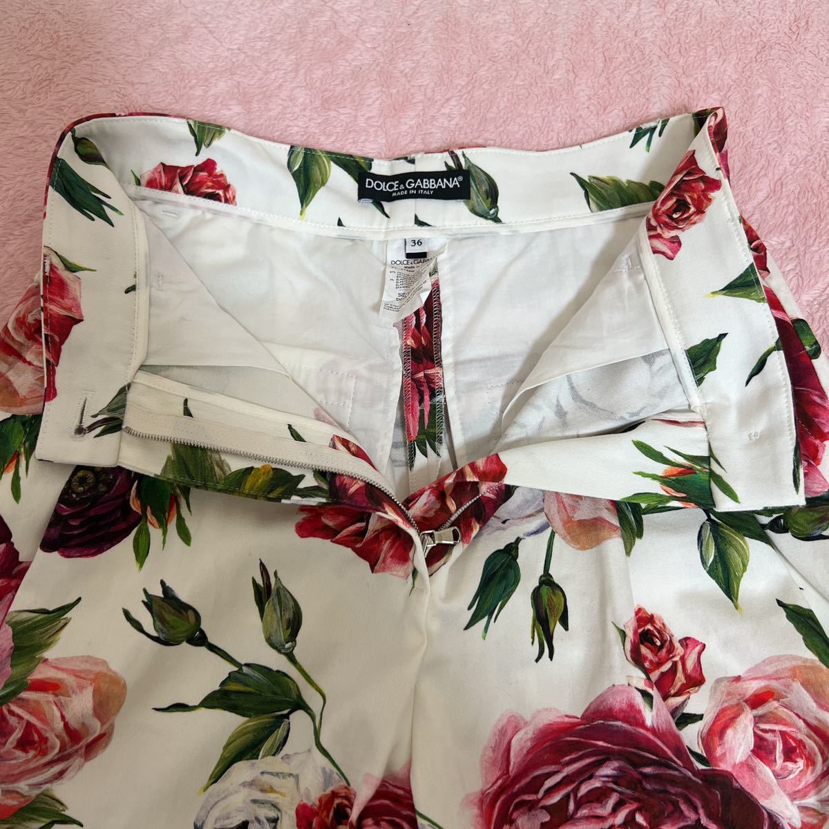 極美品】DOLCE&GABBANA ドルチェ&ガッバーナ ワイドパンツ 花柄 バラ 
