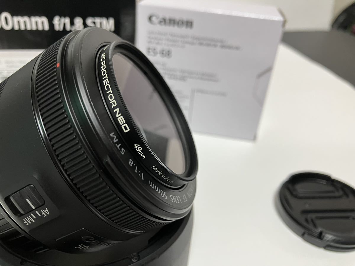 キヤノン EF-50㎜f/1.8 STM フード フィルター付き 【公式通販】