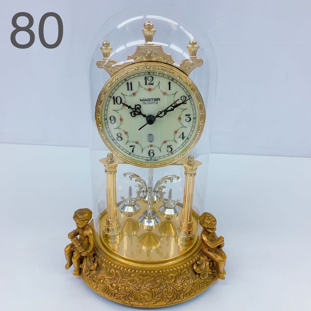 BV74【動作品】日新時計 MASTER QUARTZ マスター クォーツ 置き時計  