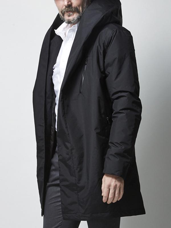 junhashimoto WRAP DOWN COATラップダウンコートブラック junhashimoto