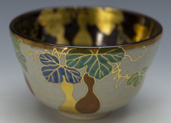 茶道具 遠州七窯 膳所焼 淡海ぜぜ陽炎園 岩崎新定 金彩色