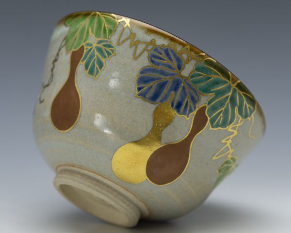 茶道具 遠州七窯 膳所焼 淡海ぜぜ陽炎園 岩崎新定 金彩色