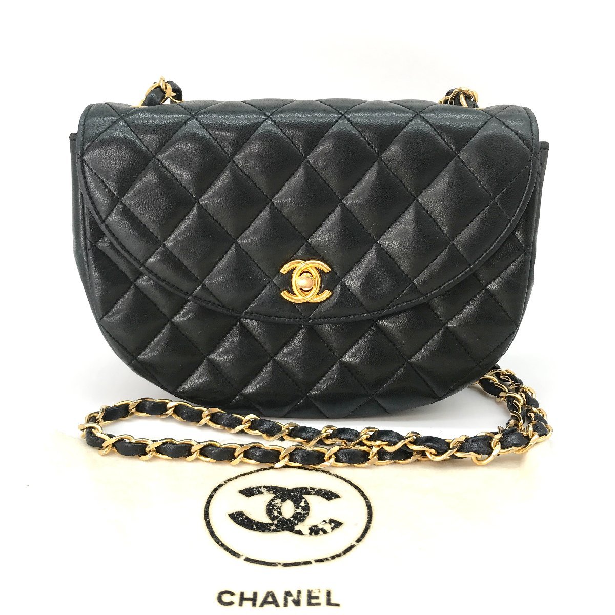  1円 良品 CHANEL シャネル ココマーク ターンロック マトラッセ ハーフムーン チェーン ショルダー バッグ M6169(ショルダーバッグ)｜売買されたオークション情報、yahooの商品情報をアーカイブ かばん、バッグ
