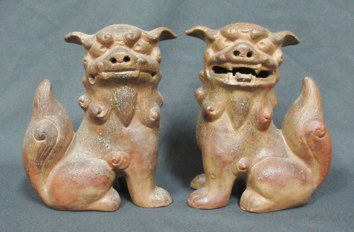 信楽焼？シーサー 』＊対獅子. 狛犬. 魔除け. 縁起物. 沖縄(置物