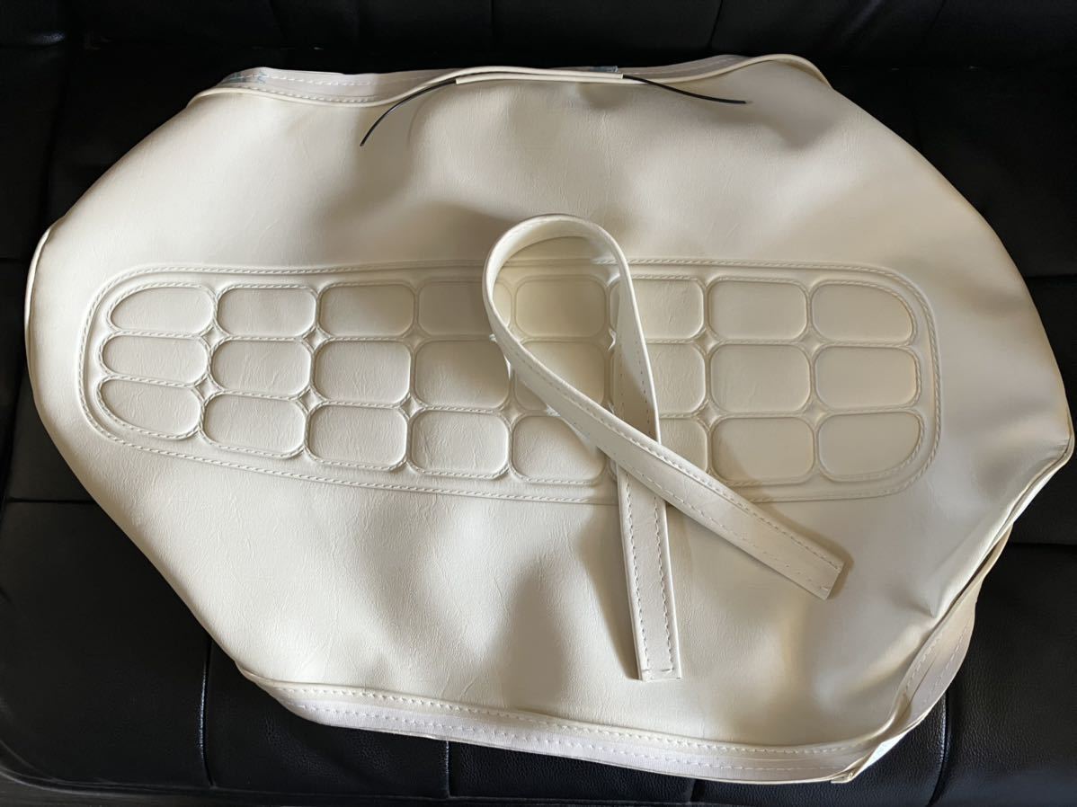 【S-08】GS400 墨鈴 タイプ 白 シート 表皮 シートカバー 純正 タイプ リプロ ベルト付き スズキ SUZUKI ホワイト