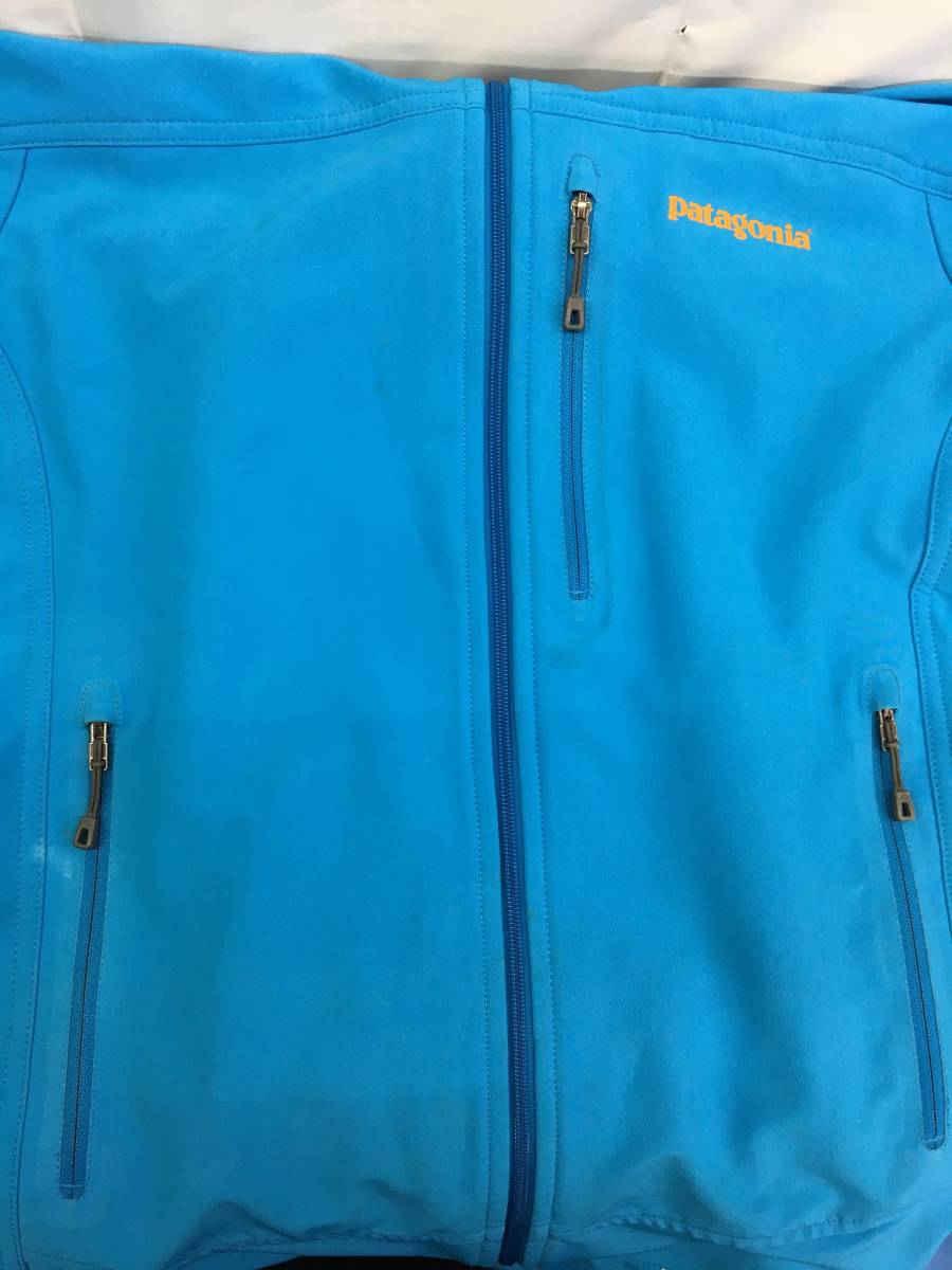 パタゴニア patagonia ジップアップ ベスト 青×水色ナイロンx裏地