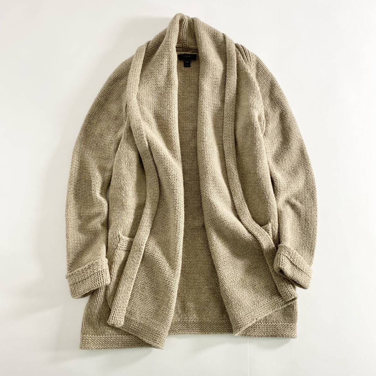 Zi30《美品》J.CREW ジェイクルー ニットカーディガン ローゲージニット 厚手 カジュアル ゆったりシルエット◎ xxs メンズ 紳士服