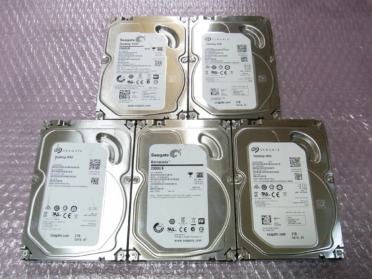B31618 O-09208 3.5インチ HDD 2TB 5個セット 判定正常
